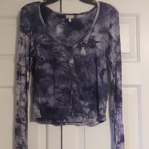 Tie dye button down tshirt